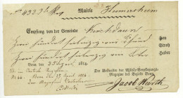 Mairie Heimersheim Bonn 1814 Kirchdaun Militär-Verpflegungsmagazine In Bonn Befreiungskriege - Documenti Storici