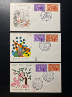 Enveloppes 1er Jour "EUROPA" 15/09/1962 - 1358/1359 - Historique N° 436/436A/436B - 1960-1969
