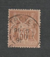 FRANCE:  1876/78  SAGE  II° TYPE  -  30 C. BRUN  JAUNE  OBL. -  YV/TELL. 80 - 1876-1898 Sage (Type II)