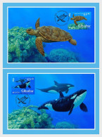 Gibraltar 2024 Europa CEPT Underwater Fauna And Flora Set Of 2 Maxicards - Vie Marine