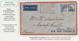 AIR FRANCE 1940 Lettre Par Avion BRESIL FRANCE 500ème Traversée Atlantique Sud 500e Travessia Aerea Do Atlantico Sul - Lettres & Documents