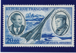 Carte Timbre Poste Aérienne Jean Mermoz Et Antoine De Saint-Exupéry De 1970 - Briefmarken (Abbildungen)