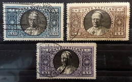 VATICAN 1933 , Pape Papa Pie XI Pope, 3 Timbres Yvert No 53,54,55 , Obl TB Cote 46 Euros - Usados