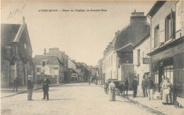 CPA 91 Essonne > Athis Mons Place De L'Eglise - La Grande Rue - Athis Mons