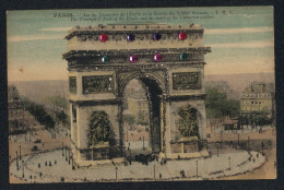 Glitzer-Perl-AK Paris, Arc De Triomphe  - Andere & Zonder Classificatie