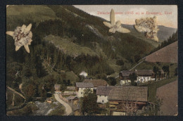 Trockenblumen-Cartolina Zwischenwasser In Enneberg, Ortsansicht Und Trockenblumen  - Sonstige & Ohne Zuordnung