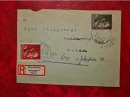 Lettre Allemagne 1944 RECOMMANDE NIEPOLOMICE POUR KRAKAU  ENTETE ADWOKAT DR JOZEF STANKIEWICZ  PLUS TAXE - Andere & Zonder Classificatie