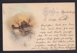 Gruss Aus.... / Year 1899 / Long Line Postcard Circulated, 2 Scans - Saluti Da.../ Gruss Aus...