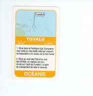 Chromo/carte Plastifiée Moderne TUVALU Funafuti Oceanie Oceania Drapeau Flag Plan Map 90 X 58 Mm Neuve TB - Other & Unclassified