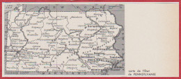 Carte De La Pennsylvanie. Etats Unis. USA. Larousse 1960. - Historical Documents
