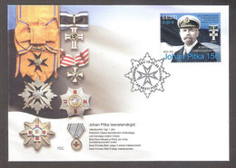 150th Johan Pitka -admiral WW1 Orders 2022 Estonia  Stamp FDC Mi 1035 - Estland