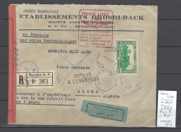 Grand Liban - Syrie - Beyrouth Pour Alger  - France Libre - 14/04/1943 - Posta Aerea