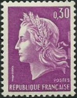France Marianne De Cheffer N° 1536 ** La République Le 0f30 Lilas Gravé - 1967-1970 Marianne (Cheffer)