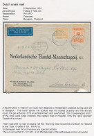 Dutch Crash Mail Ooievaar  - Palembang Netherlands Indies - Bangkok Siam Thailand Amsterdam 1931 - Nierinck 311206 - India Holandeses