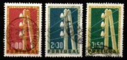 PORTUGAL  -   1955.  Y&T N° 826 à 828 Oblitérés.  Télégraphe. Série Complète. - Gebruikt