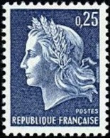 France Marianne De Cheffer N° 1535 ** La République Le 0f25 Bleu Gravé - 1967-1970 Marianne Van Cheffer
