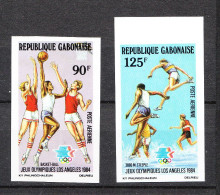 Gabon   - 1980. Ol. Los Angeles: Basket, Atletica. Complete RARE MNH Series Imperforated.  . MNH - Sommer 1984: Los Angeles