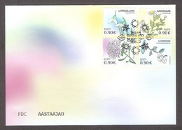 4 Seasons Flowers Estonia 2022  4 Stamps FDC Mi 1045-8 - Estonie