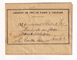 Lettre 1911 Chemin De Fer De Paris à Orléans Les Grandes Chapelles Montsuzian Aube Cachet Convoyeur Argent Gien - Briefe U. Dokumente