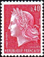 France Marianne De Cheffer N° 1536.B ** La République Le 40c Rouge Carminé - 1967-1970 Marianne Van Cheffer