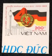 Vietnam Viet Nam MNH Imperf Stamp 1989 : 40th Anniversary Of German National Day (Ms579) - Vietnam