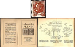 517 Libération Faux Pétain Ffi + Notice Explicative - Unused Stamps