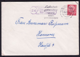 KLEINWIEHE über FLENSBURG = LINDEWITT 1959 LANDPOSTSTEMPEL Blau 20Pf-HeußI Auf Bedarfsbrief > Hannover - Cartas & Documentos