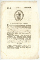 Governo Provvisorio Della Nazione Piemontese Torino Turin Piemont 3 Pp 1799 - Decretos & Leyes