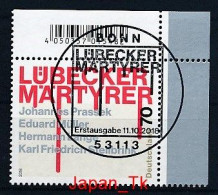 GERMANY Mi.Nr. 3417  Lübecker Märtyrer. - ESST Bonn - Eckrand Oben Rechts - Used - Usati