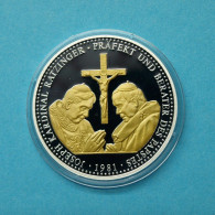 1981 Medaille Kardinal Ratzinger, Präfekt Und Berater, Teilvergoldet PP (MZ1228 - Ohne Zuordnung