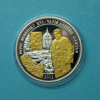 2012 Medaille Papst Benedikt XVI. Vatikanische Gärten, Teilvergoldet PP (MZ1216 - Zonder Classificatie