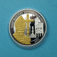 2011 Medaille Papst Benedikt XVI. In San Marino, Teilvergoldet PP (MZ1225 - Sin Clasificación