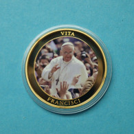 Vatikan Medaille Das Leben Des Papst Franziskus In Farbe PP (MZ1215 - Ohne Zuordnung