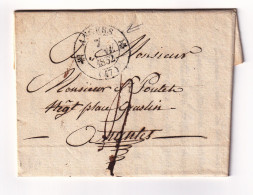 Lettre Avec Belle Correspondance 1832 Angers Maine Et Loire Pour Nantes Loire Atlantique Saturnin BERTHAULT - 1801-1848: Voorlopers XIX