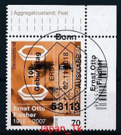 GERMANY Mi.Nr. 3420 100. Geburtstag Von Ernst Otto Fischer - ESST Bonn - Eckrand Oben Rechts - Used - Usados