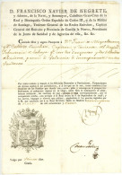 Madrid 1807 Passeport Francisco Xavier De Negrete Y Adorno (1763-1827) General Espagnol - Historische Documenten