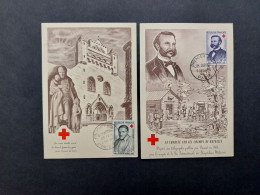 Carte Maximum  1958  Au Profit De La Croix Rouge N° 1187-1188 Cachet Toulouse Et St-Vincent-De-Paul   Voir Scan - 1950-1959