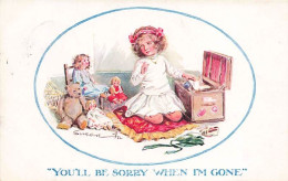 N°25099 - You'll Be Sorry When I'm Gone - Fillette Jouant Avec Ses Poupées Et Son Ours En Peluche - Teddy Bear - Altri & Non Classificati