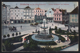 AK Schärding Am Inn, Oberer Stadtplatz Mit Rathaus Und Brunnen  - Otros & Sin Clasificación