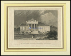 MÜNCHEN: Das Industrieausstellungsgebäude, Stahlstich Von B.I. Um 1840 - Stiche & Gravuren