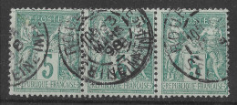 Lot N°75 N°75, Oblitéré Cachet A Date Triple ROUEN GARE SEINE INFERIEURS - 1876-1898 Sage (Type II)