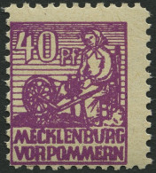 MECKLENBURG-VORPOMMERN 40yb **, 1946, 40 Pf. Violettpurpur, Pracht, Gepr. Kramp, Mi. 100.- - Sonstige & Ohne Zuordnung