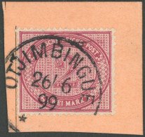 DSWA VS 37e BrfStk, 1899, 2 M. Dkl`rotkarmin, Stempel WINDHOEK, Postabschnitt, Pracht - German South West Africa