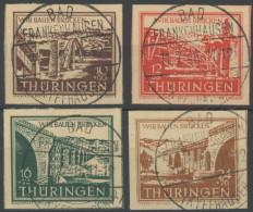 THÜRINGEN 112-15cy O, 1946, Wiederaufbau, Dabei 24 Pf. In Mittelrötlichbraun, Alle Mit Stempel BAD FRANKENHAUSEN KYFFHAU - Sonstige & Ohne Zuordnung