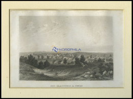 USA: Neu Braunfeld In Texas, Gesamtansicht, Stahlstich Von B.I. Um 1840 - Litografia