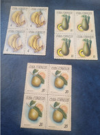 CUBA  NEUF  1965   FRUTAS  TROPICALES  //  PARFAIT  ETAT  // Bloc De 4 Sans Gomme - Unused Stamps