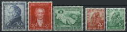 AMERIK. U. BRITISCHE ZONE 106-10 **, 1949, Radrennen Und Goethe, 2 Prachtsätze, Mi. 62.- - Otros & Sin Clasificación