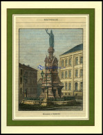 DORTMUND, Teilansicht Mit Denkmal, Kolorierter Holzstich Aus Malte-Brun Um 1880 - Prints & Engravings