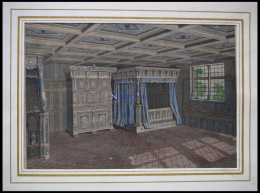 DITHMARSCHEN: Eine Bauernstube, Kolorierter Holzstich Um 1880 - Stiche & Gravuren
