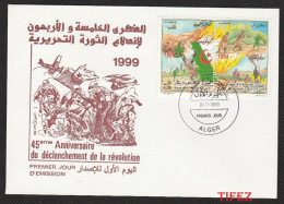 FDC/Année 1999-N°1215/1216 : 45ème Anniversaire De La Révolution (1c) - Algeria (1962-...)